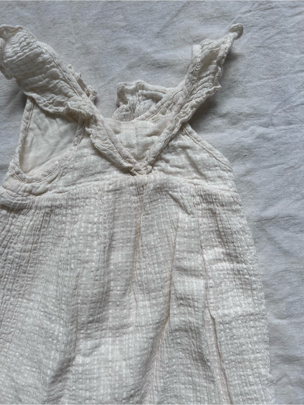 Zara Cream Textured Girls Casual Dress - Picture 3 of 3